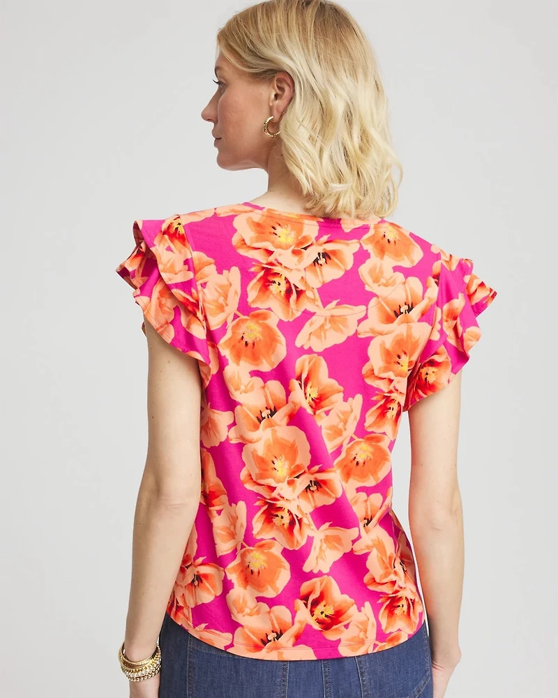 Touch of Cool™ Tropical Flutter Sleeve Tee