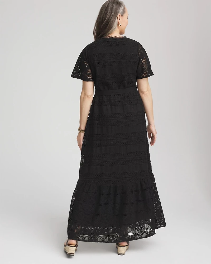 Petite Crochet-Lace Maxi Dress