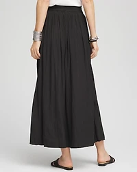 Pull-on Pleated Maxi Skirt