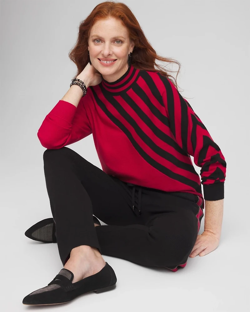 Zenergy® Luxe Cashmere Blend Striped Sweater