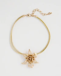 Gold Flower Pendant Necklace