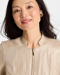 Satin Stand Collar Jacket