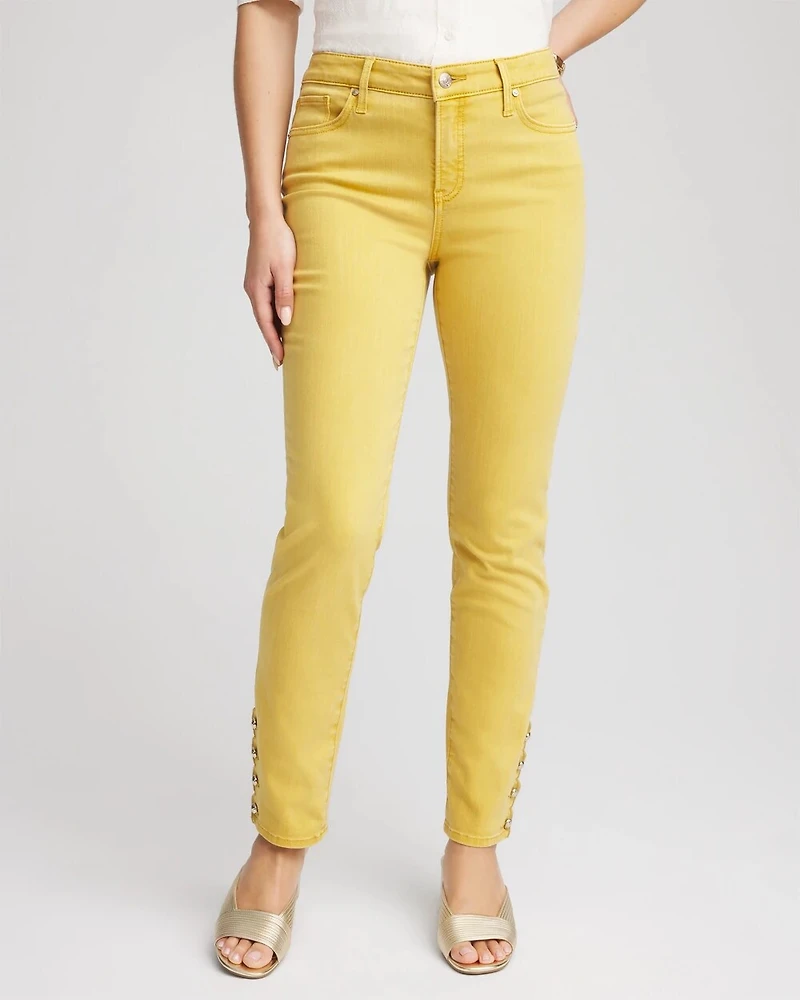Golden Yellow Girlfriend Skinny Ankle Jeans