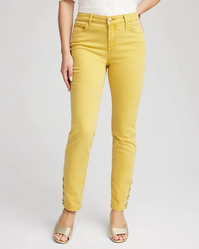 Golden Yellow Girlfriend Skinny Ankle Jeans