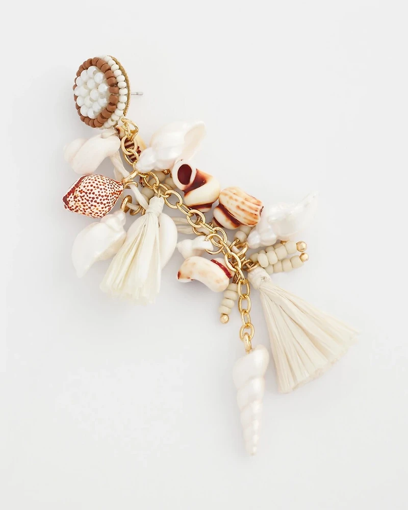 No Droop® Shell & Raffia Earrings