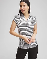 Zenergy® UPF Stripe Cap Sleeve Polo