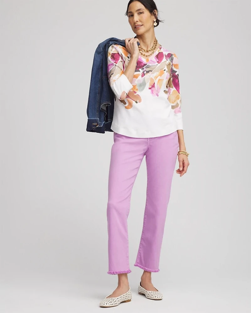 Girlfriend Frayed Cropped Jeans