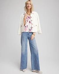 Floral Elbow-Sleeve Perfect Tee