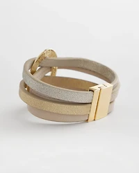Multistrand Leather Magnetic Bracelet