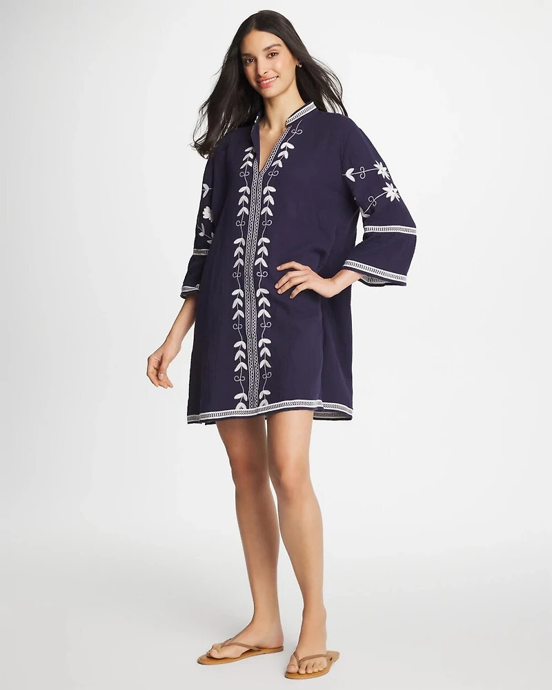 Woven Embroidered Swim Cover-Up