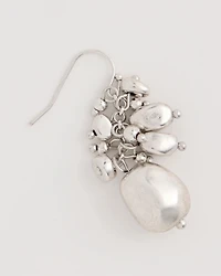 Silvertone Cluster Earrings