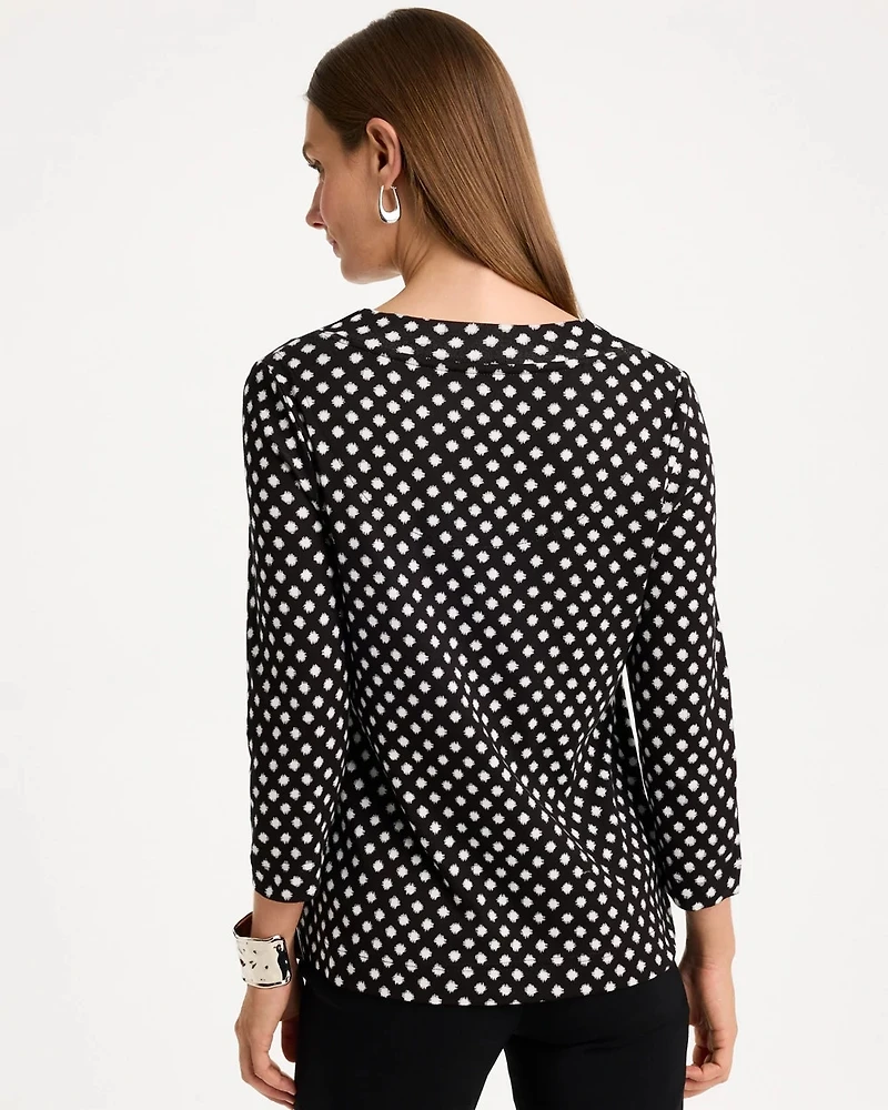 Polka-Dot Pima Cotton 3/4 Sleeve Tee