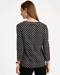 Polka-Dot Pima Cotton 3/4 Sleeve Tee