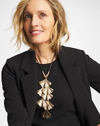 Chico's Originals Gold Ginkgo Pendant Necklace