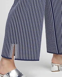 Stripe Wide Leg Sweater Cropped Pants
