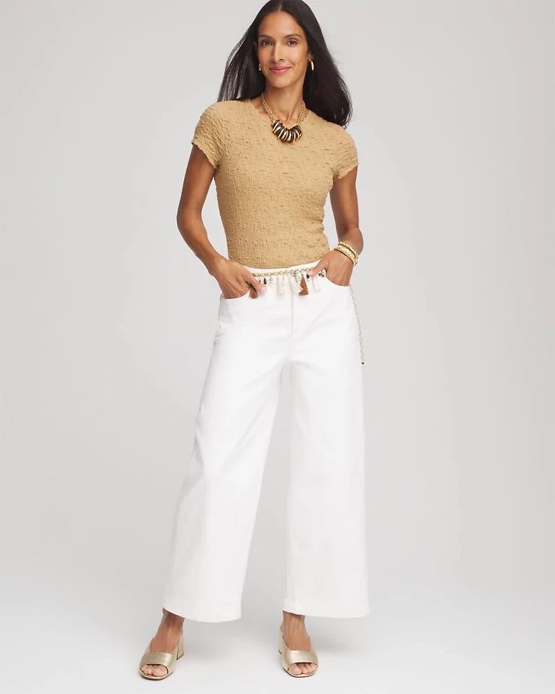 Textured Cap Sleeve Tee