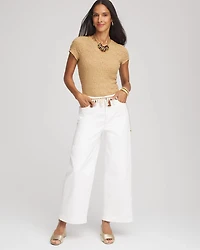 Textured Cap Sleeve Tee