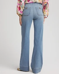 Pull-On Wide-Leg Jeans
