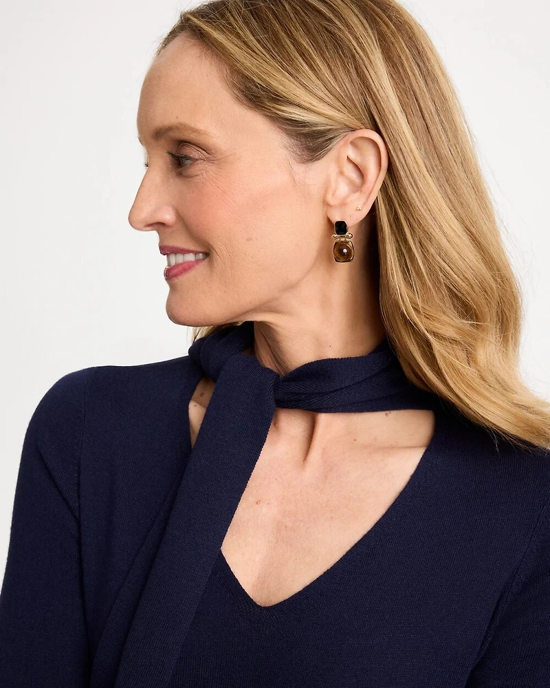 Neutral Cab Drop Earrings