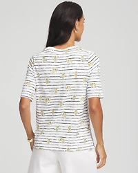 Leopard Graphic Elbow-Sleeve Tee