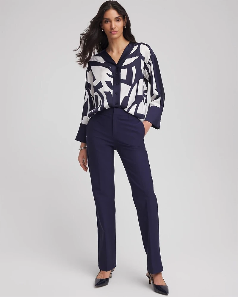 Cotton Straight-Leg Trousers