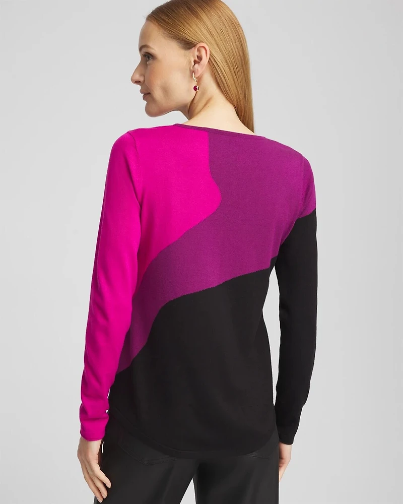 Colorblock V-neck Pullover Sweater