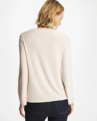 Textured Long Sleeve Cowlneck Tee