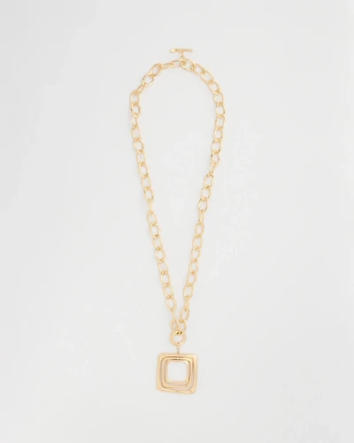 Adjustable Square Pendant Necklace