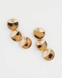 No Droop® Golden Tortoise Linear Drop Earrings