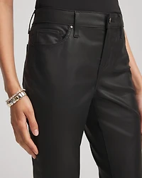 Coated Girlfriend Cropped Flared Jeans