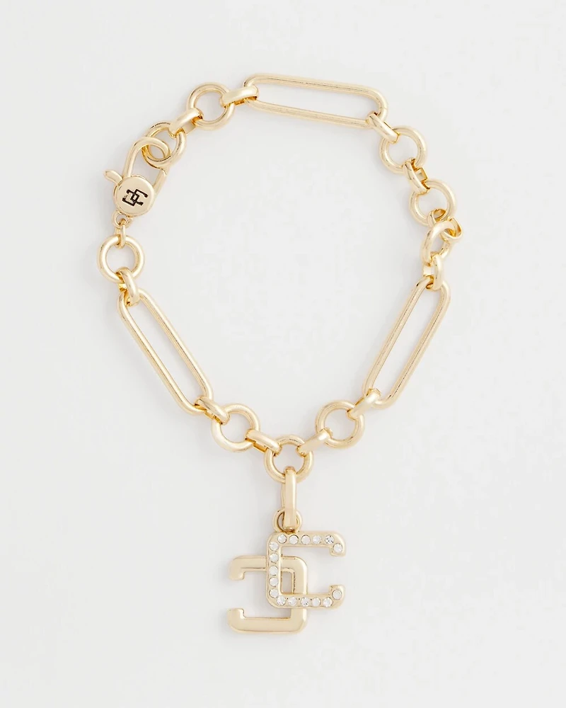 Gift with Purchase CC Logo Charm Bracelet