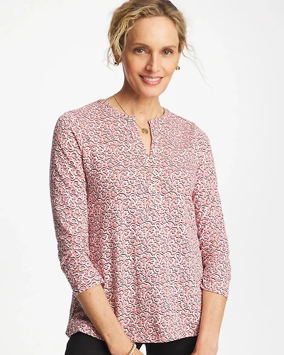 Cotton-Slub Splitneck Henley Tee