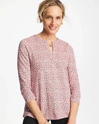 Cotton-Slub Splitneck Henley Tee