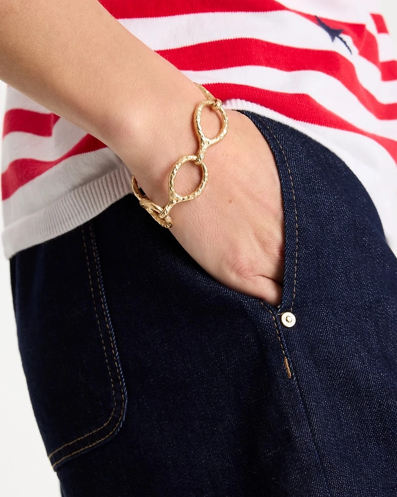 Goldtone Open Link Toggle Bracelet