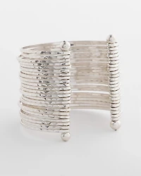 Silvertone Bracelet Stack Cuff