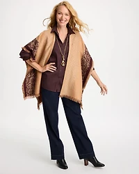 Paisley Fringe Reversible Ruana