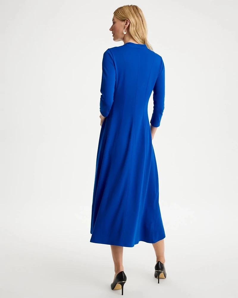 Ponte Seamed Midi Dress