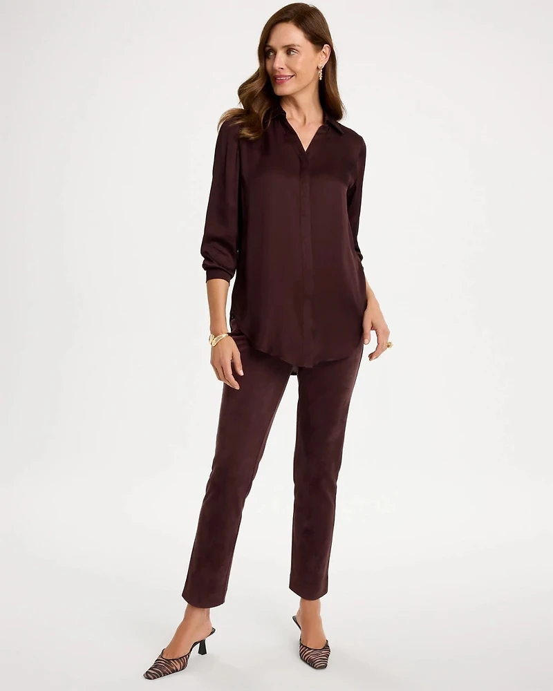 Satin Y-Neck Tunic