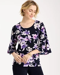 Travelers™ Amethyst Iris Flounce-Sleeve Top
