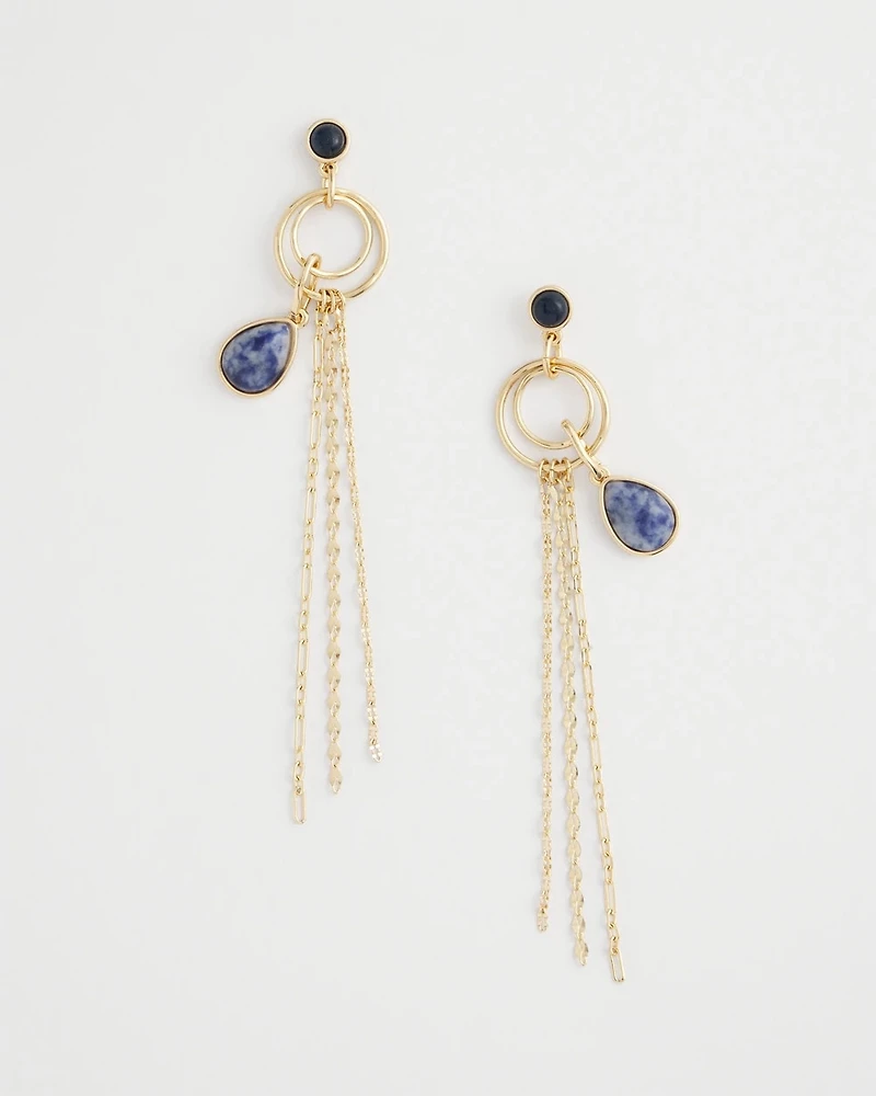 No Droop® Sodalite Tassel Earrings