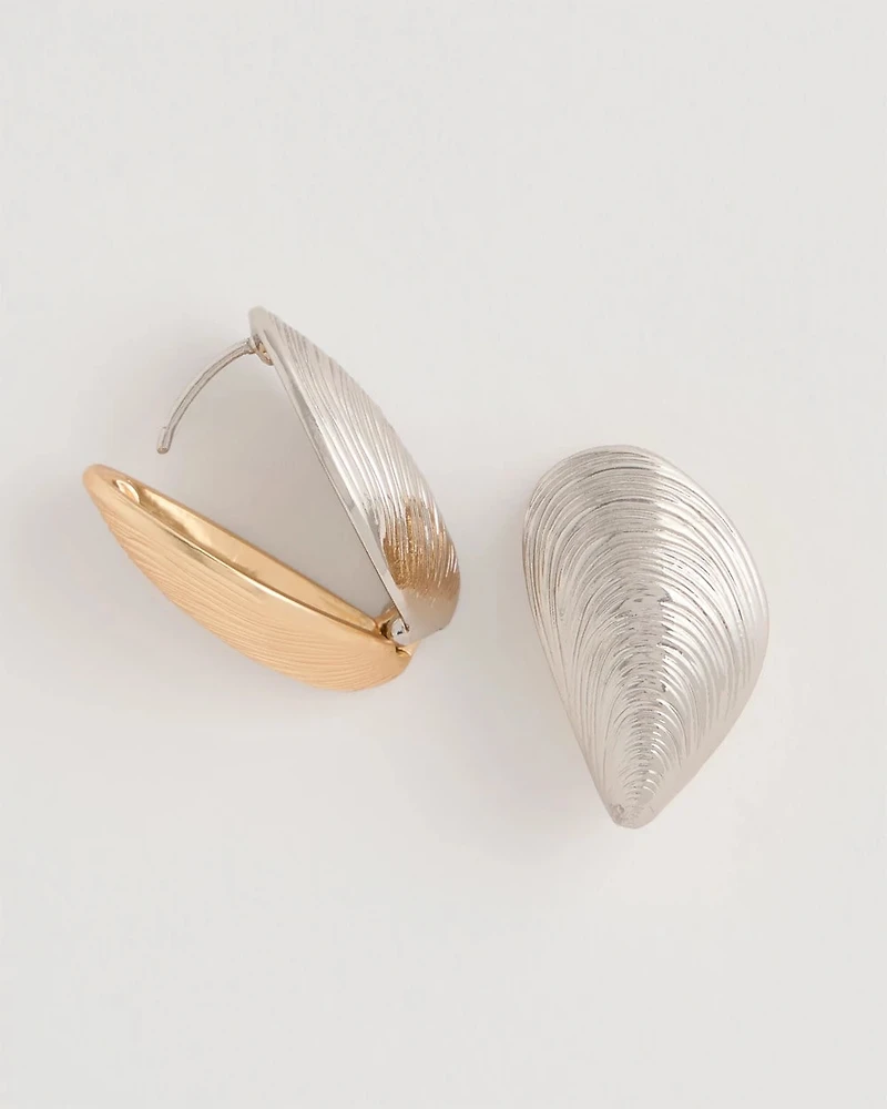 Mixed Metal Shell Earrings
