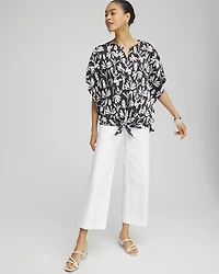 Artisan Satin Tie-Front Tunic