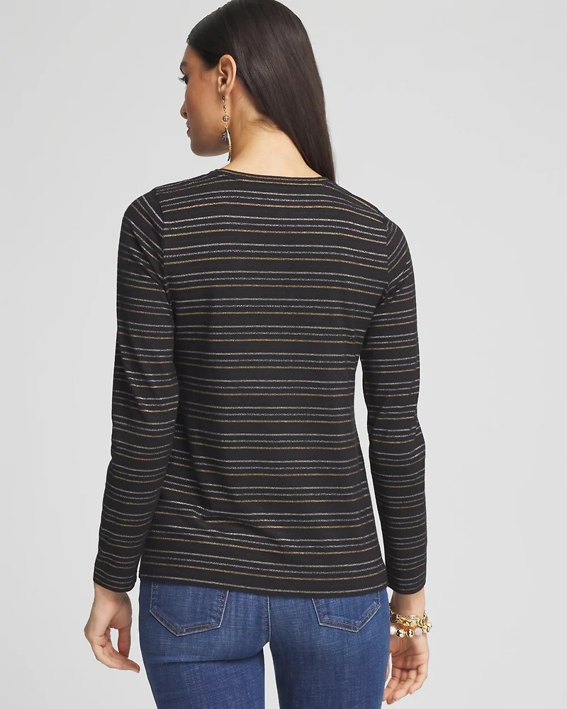 Touch of Cool™ Shine Stripes Layering Tee