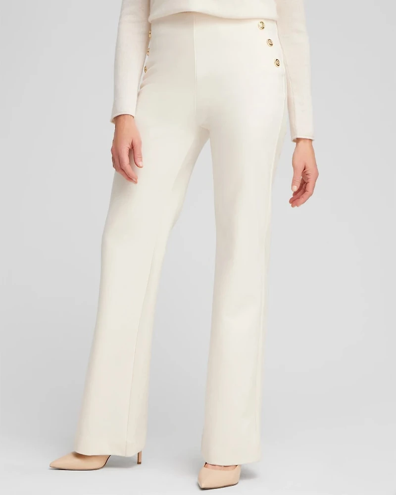 Ponte Button Flare Pants