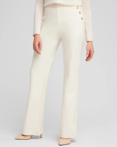Ponte Button Flare Pants