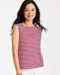 Cotton Striped Button Tee