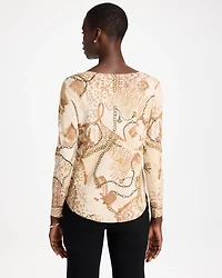Ella Bateau Neutral Print Pullover Sweater
