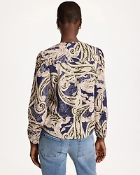 Jersey Knit Poplin-Sleeved Top