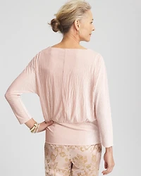 Crinkle Velvet Banded Hem Top