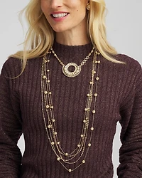 Multistrand Beaded Goldtone Necklace